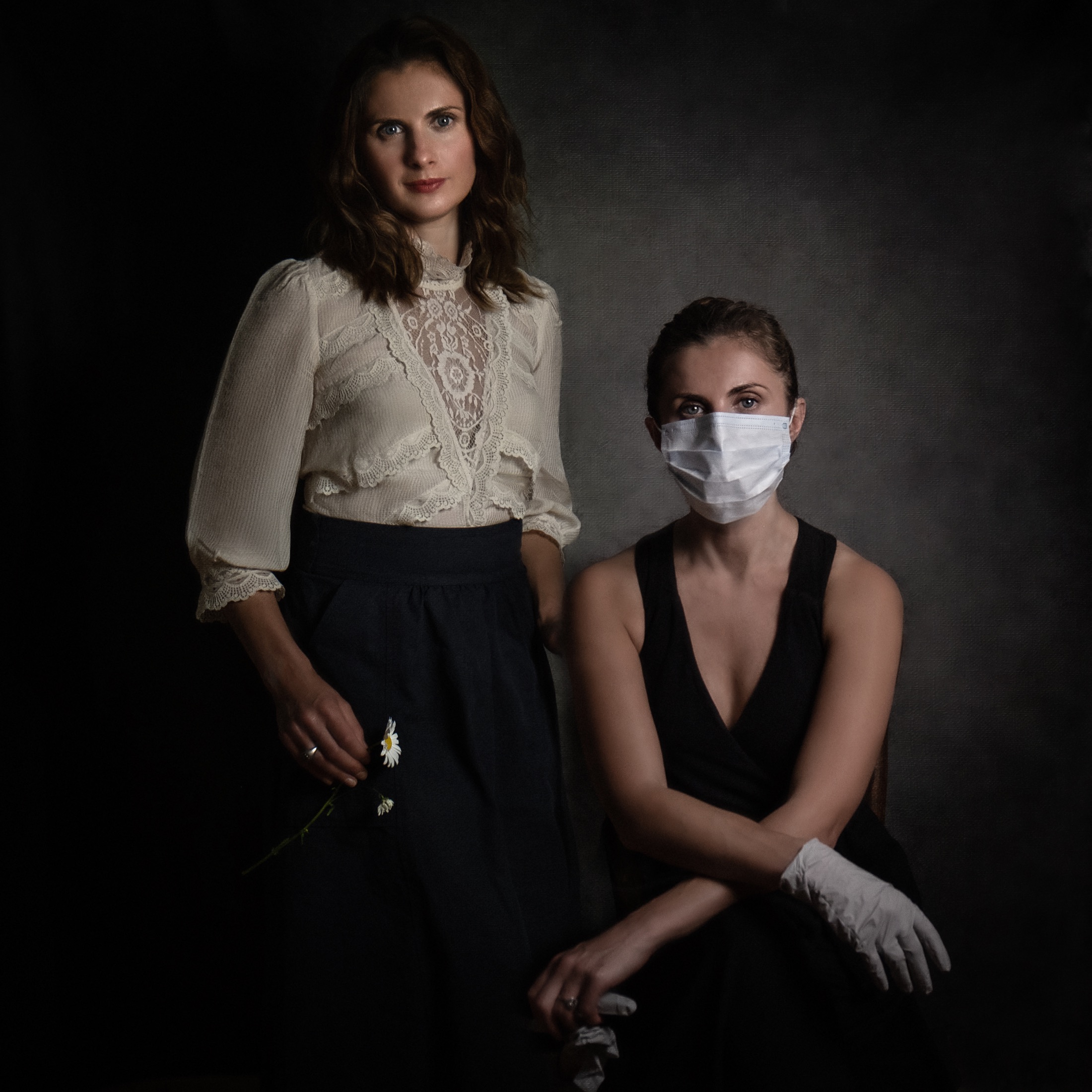 Child portrait with leaves